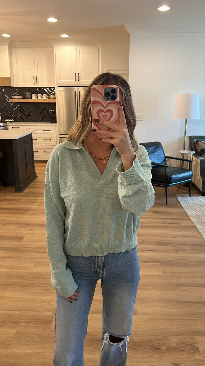 Modern Lightweight Sweater, Mint