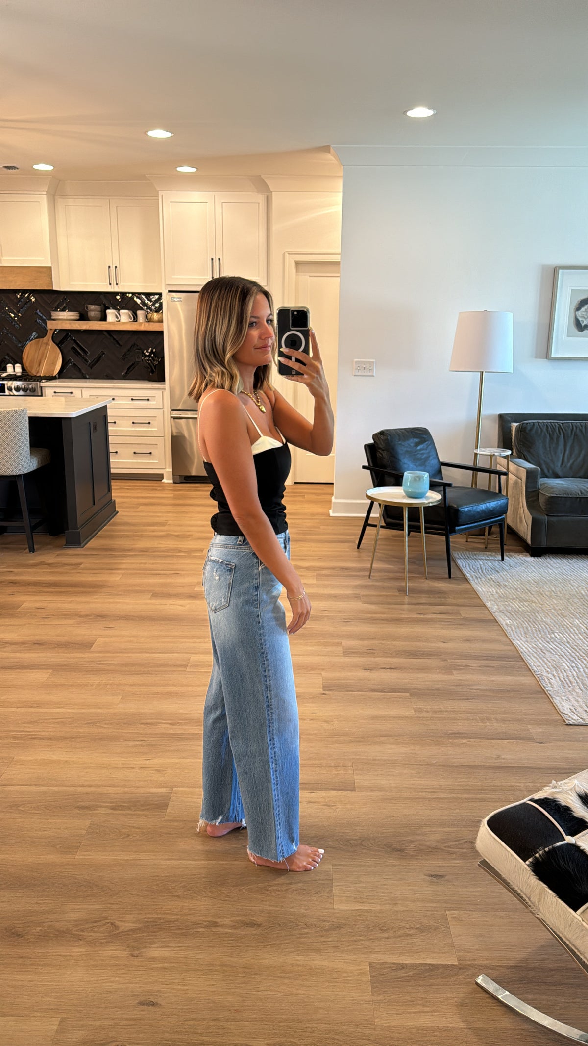 High Rise Cropped Wide Leg Jean, Medium