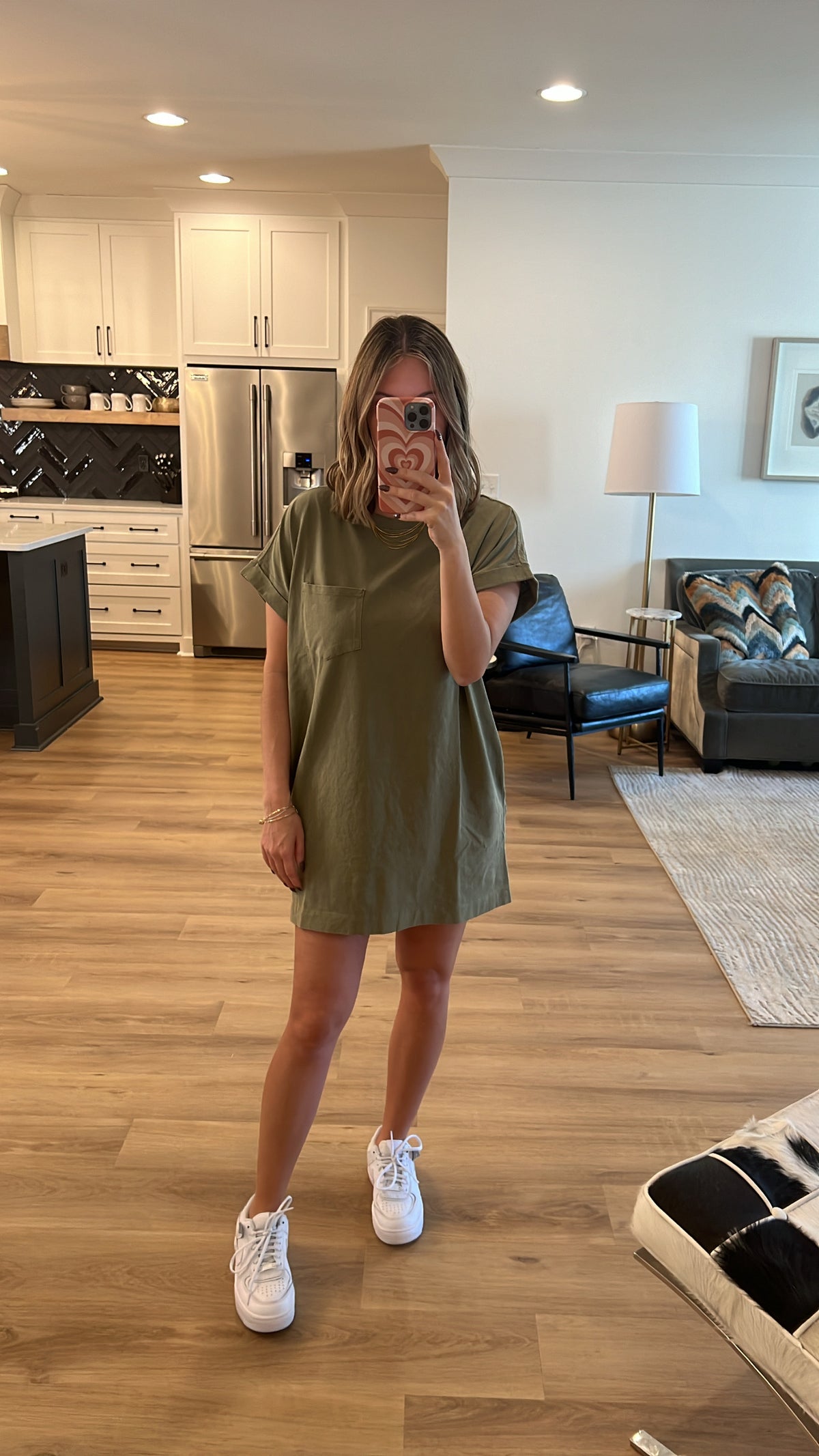 T-Shirt Mini Dress, Moss