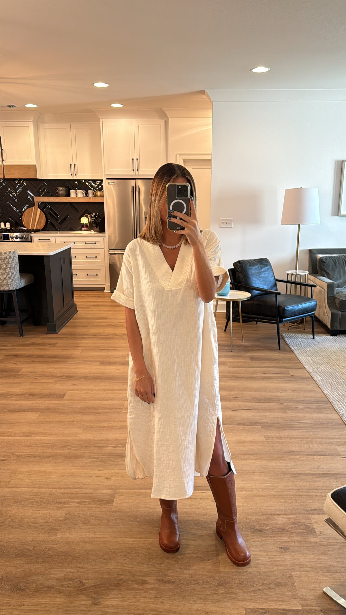 To the Market Midi Dress, Cream