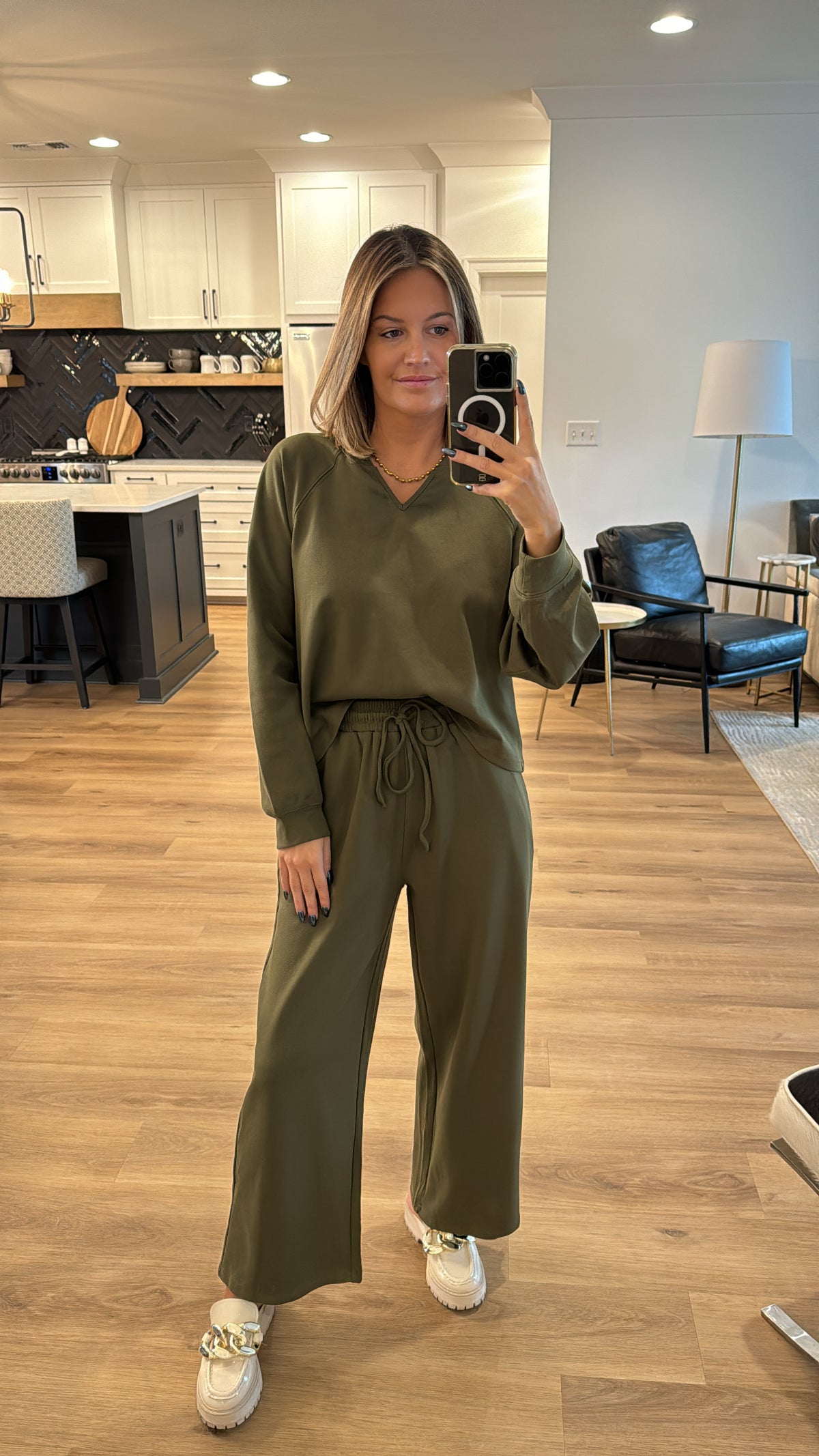 Fireside Sweatshirt and Pant Set, Olive