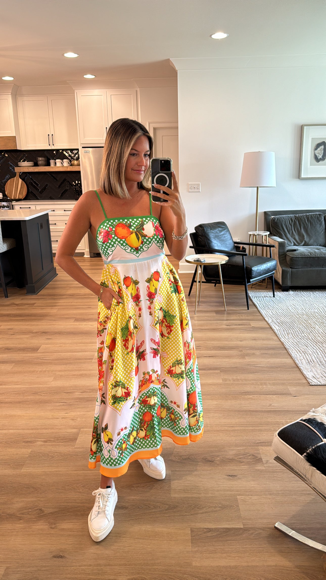 Fruit print maxi dress hotsell