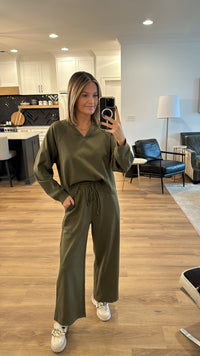 Fireside Sweatshirt and Pant Set, Olive