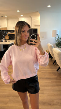 Relaxed Pullover Sweatshirt, Pink