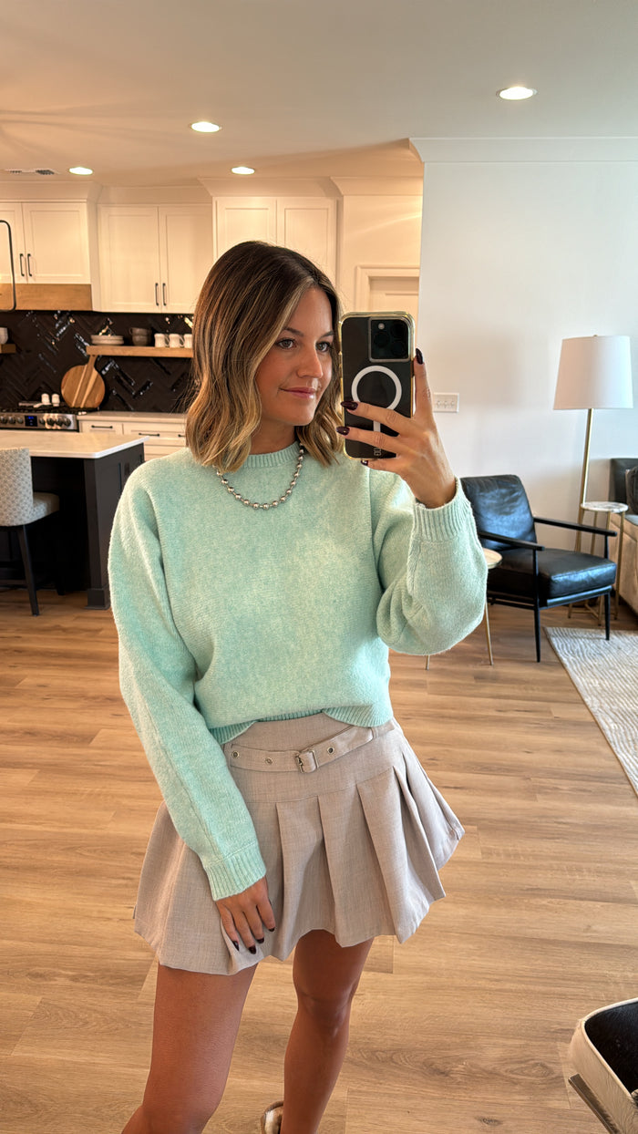 Dolman Sleeve Crew Neck Sweater, Mint