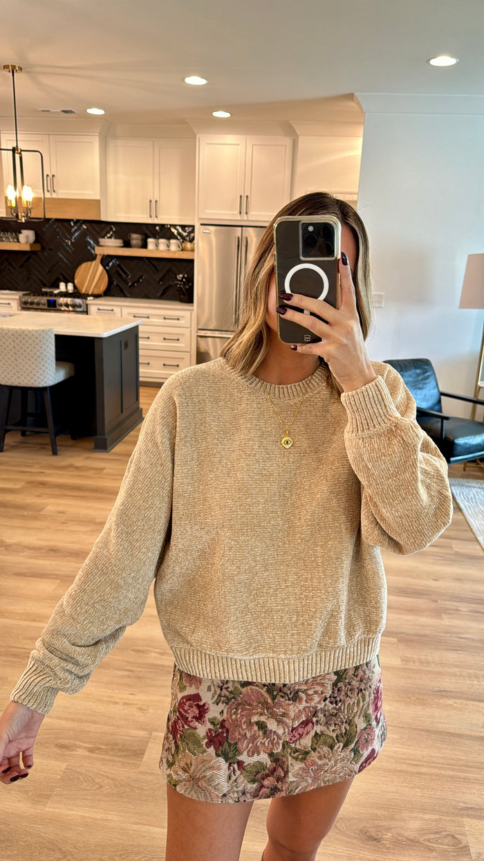 Warm and Cozy Sweater Top, Taupe