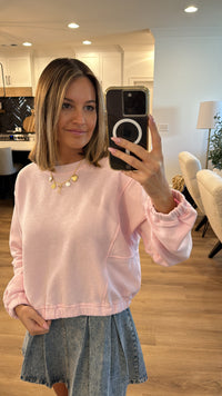 Relaxed Pullover Sweatshirt, Pink