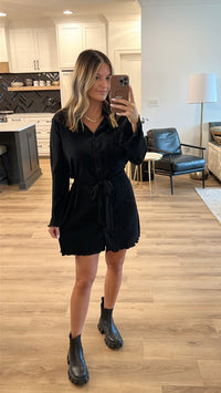 Made For You Button Down Dress, Black