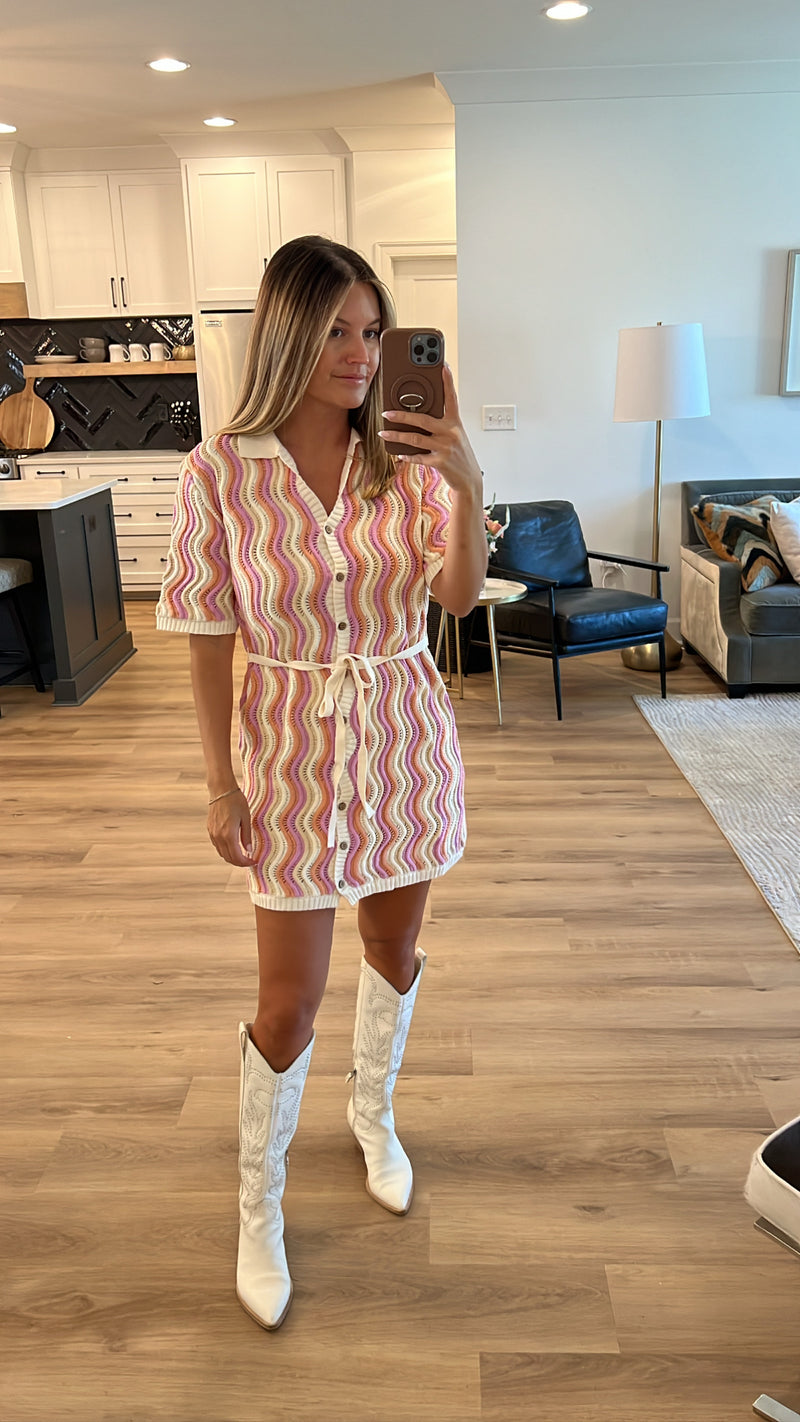 Mini Knit Dress, Pink