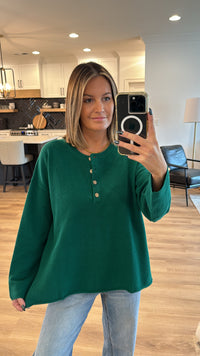 Button Up Sweater Top, Green