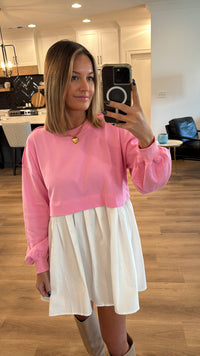 Sweatshirt Dress, Pink