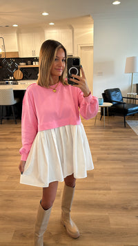 Sweatshirt Dress, Pink