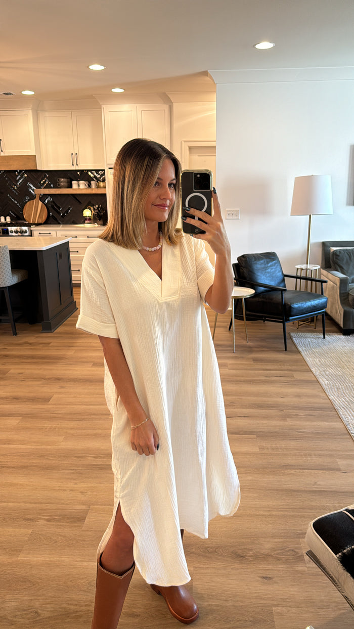 To the Market Midi Dress, Cream