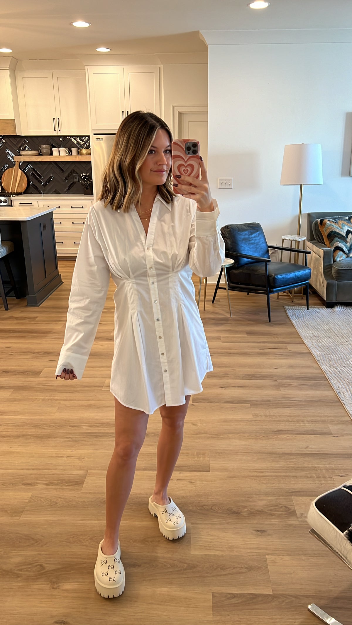 Staple Shirt Dress, White