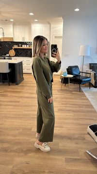 Fireside Sweatshirt and Pant Set, Olive