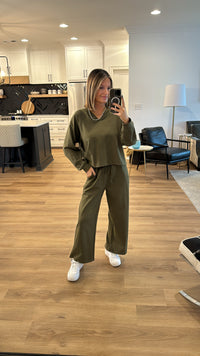 Fireside Sweatshirt and Pant Set, Olive