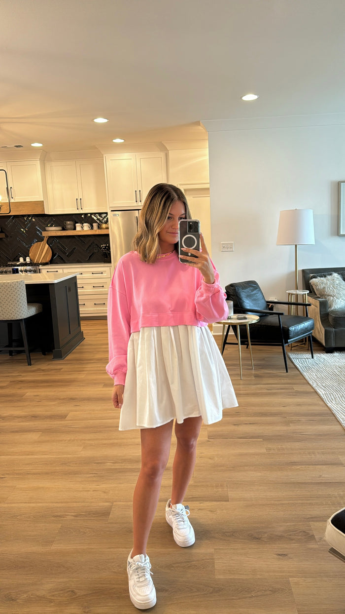 Sweatshirt Dress, Pink