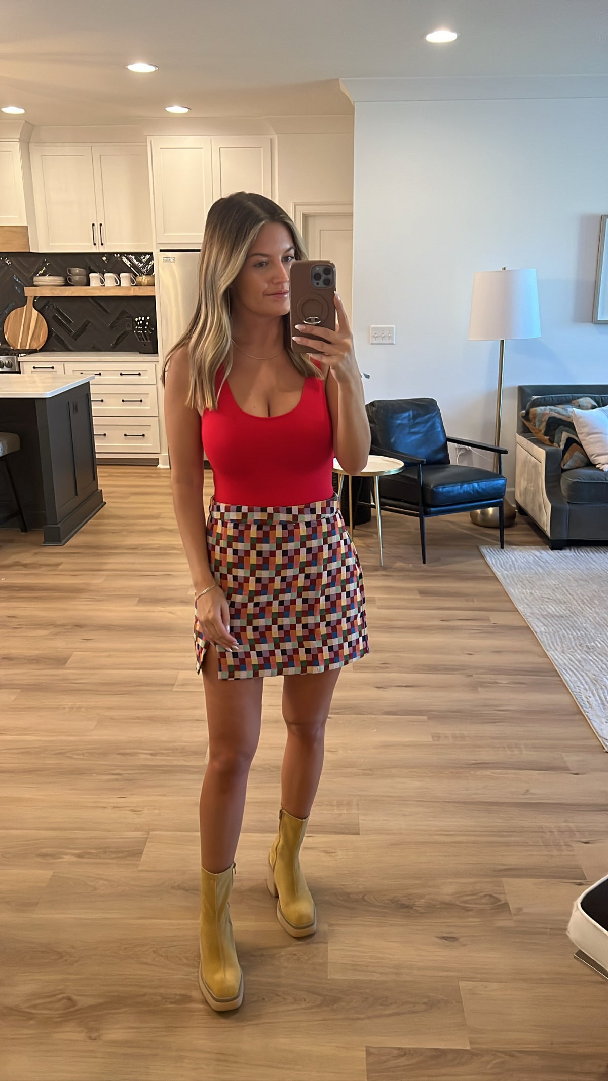 Ponte Low Back Bodysuit, Red