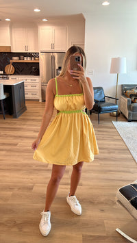 Sour & Sweet Cut Out Mini Dress, Lemon/Lime