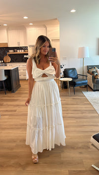 Double Bow Maxi Dress, Off White