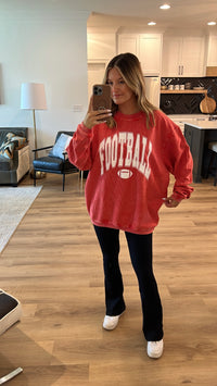 Charlie Southern: Football Corded Sweatshirt, Red