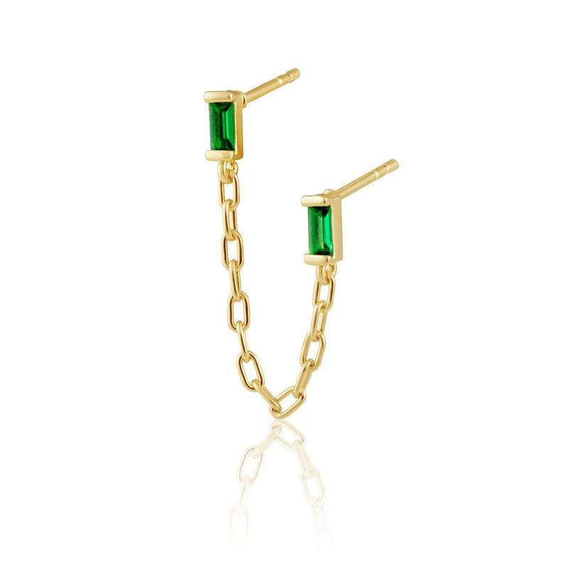 Sahira Malia Emerald Double Stud Earring