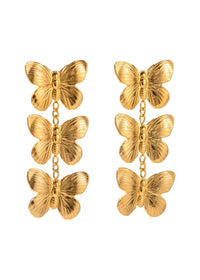 HJANE Jewels Triple Butterfly Stud, Gold