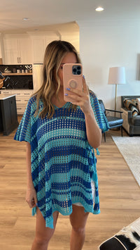 Island Time Striped Cover Up, Blue