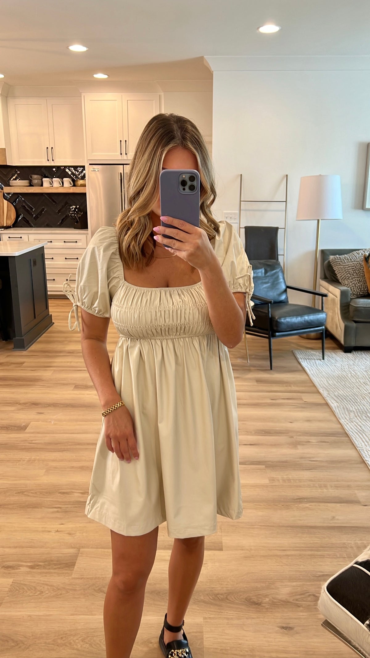 Faux Leather Mini, Beige