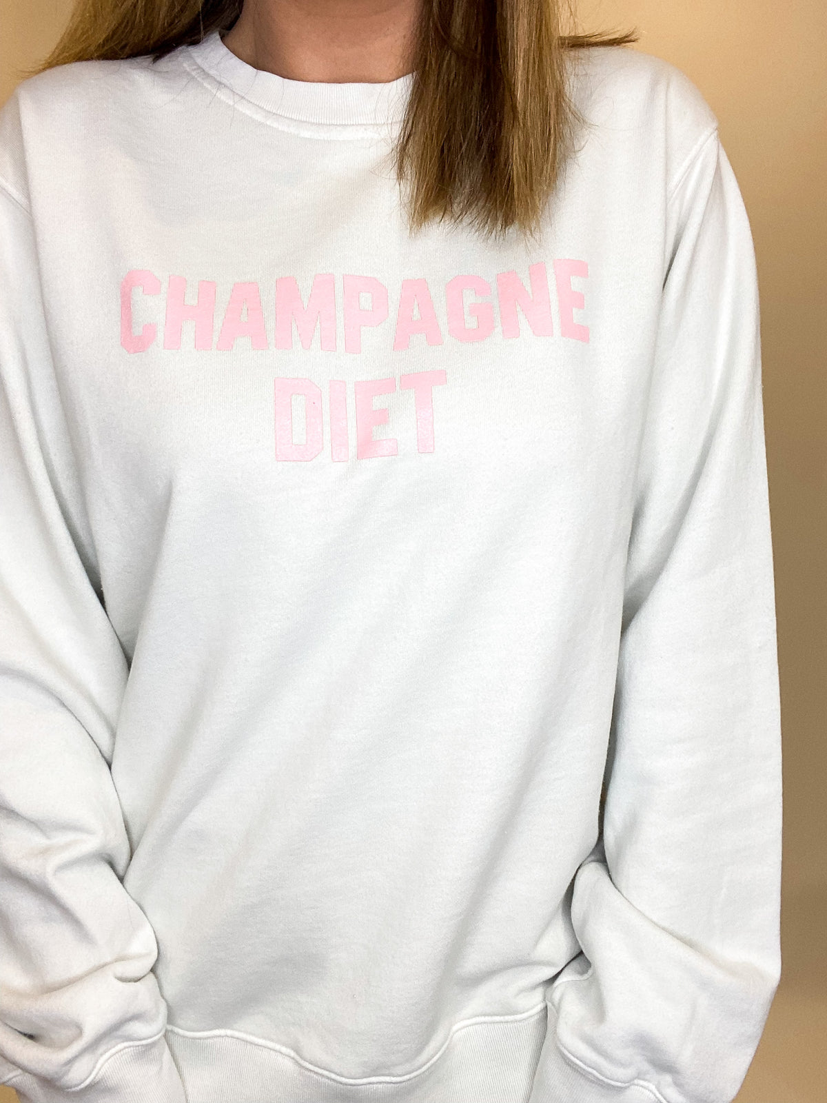 Champagne Diet Sweatshirt, Bone