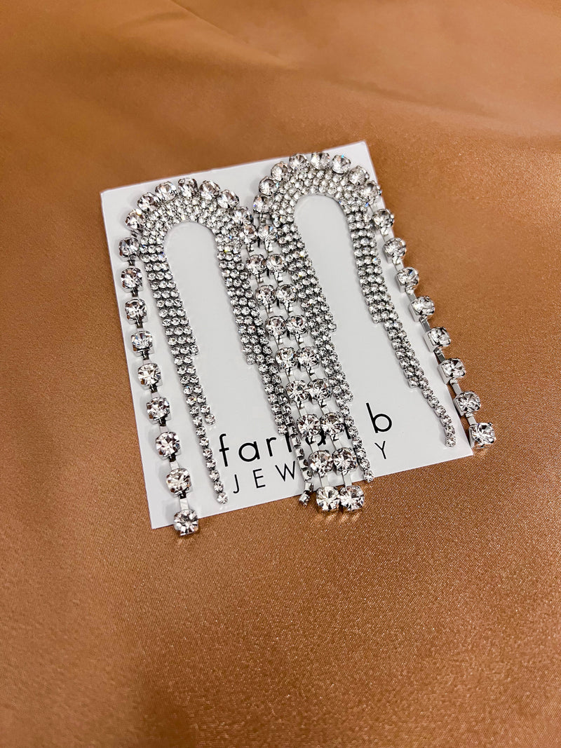 Showoff Statement Earrings, Silver