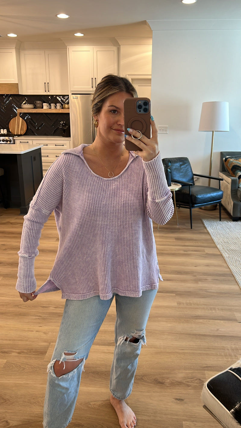 Walks On The Beach Knit Top, Lavender