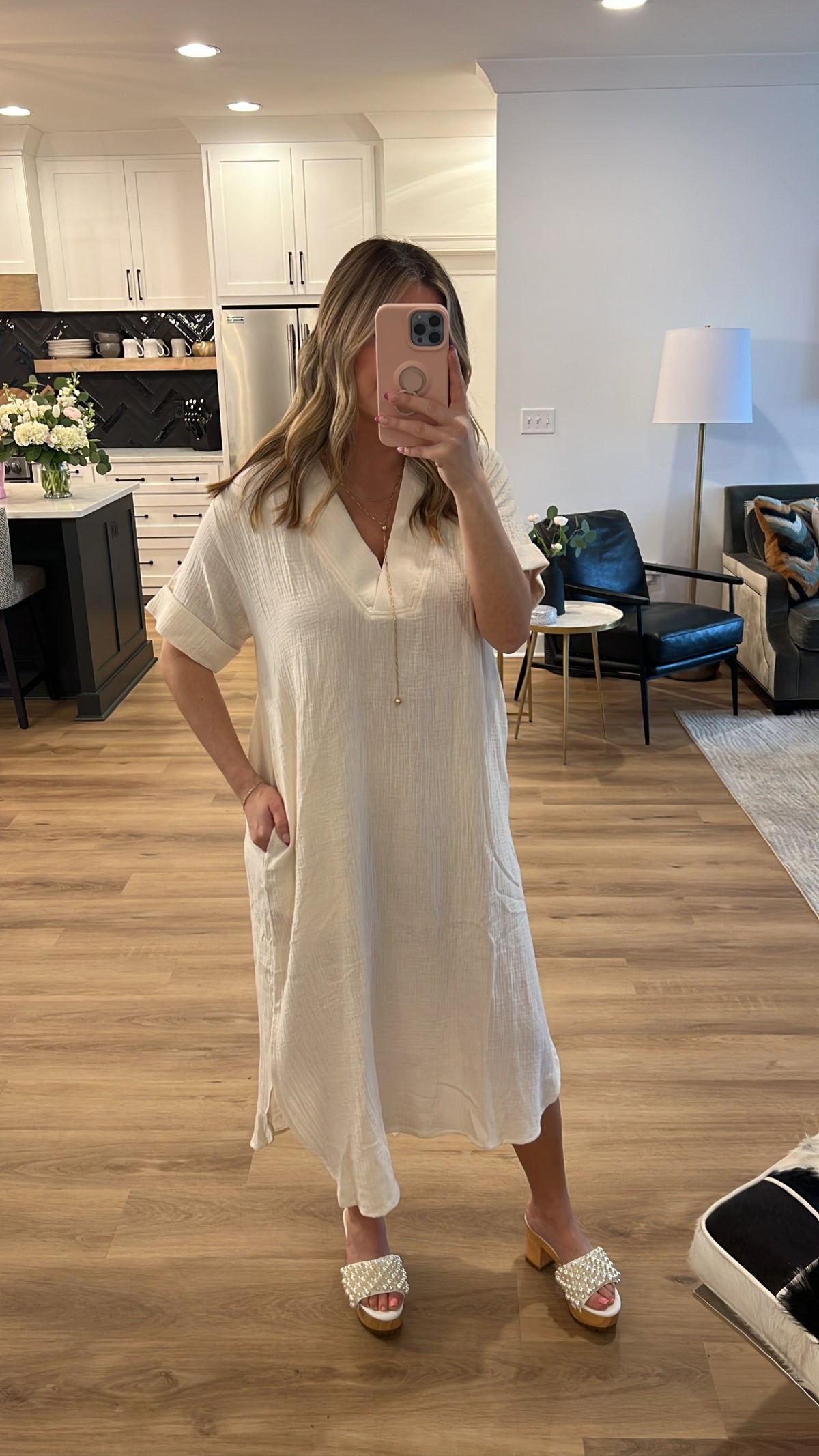 To the Market Midi Dress, Cream
