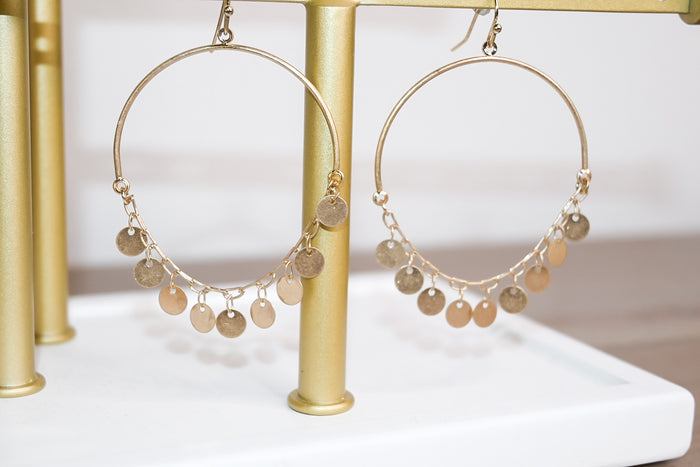 Gold Coin Earring