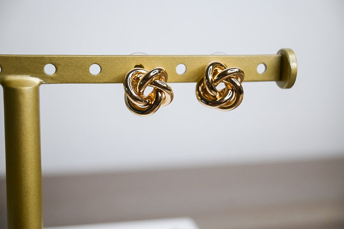 Gold Knot Stud Earring